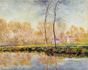  Giverny Oil Painting - The Banks of the River Epte at Giverny Claude Monet